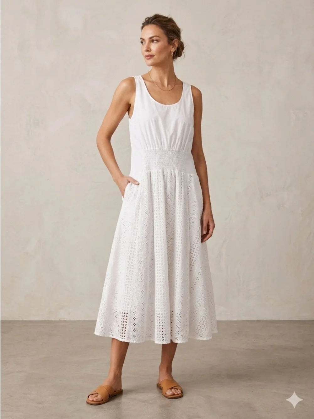 Thakoon Eyelet Trapeze Cotton Dress size 8